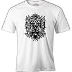 Lord T-Shirt Owl In Tribal Style Beyaz Erkek Tshirt