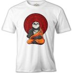Lord T-Shirt Panda Yoga Beyaz Erkek Tshirt - XXXL
