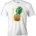 Lord T-Shirt Pineapple In Front Of A Square Beyaz Erkek Tshirt