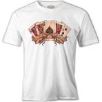Lord T-Shirt Poker Kartlar - Born To Lose Beyaz Erkek Tshirt - M