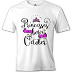 Lord T-Shirt Princesses Born In October Beyaz Erkek Tshirt - 2XL