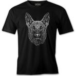 Lord T-Shirt Realistic German Shephard Dog Siyah Erkek Tshirt