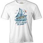 Lord T-Shirt Sailing Boat Chasing The Sun Beyaz Erkek Tshirt - 3XL