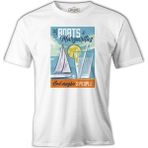 Lord T-Shirt Sailing Boats With Margaritas Beyaz Erkek Tshirt