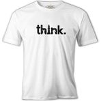 Lord T-Shirt Satranç - Think When Play Beyaz Erkek Tshirt - XXXL