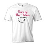 Lord T-Shirt She's my Best Friend 1 Beyaz Erkek T-shirt