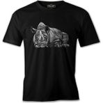 Lord T-Shirt Sleeping Rhinoceros Realistic Siyah Erkek Tshirt - M