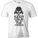 Lord T-Shirt Star Wars - Use The Force Beyaz Erkek Tshirt - XXXL
