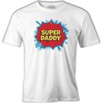 Lord T-Shirt Super Daddy Hahaha Logo Beyaz Erkek Tshirt - 3XL