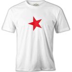 Lord T-Shirt Türk Bayrağı - Bayrak Yıldız Beyaz Erkek Tshirt - 3XL