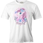 Lord T-Shirt Unicorn Çiçek Anneler Günü Beyaz Unisex Tshirt - M