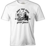 Lord T-Shirt Viking Warrior Axe And Helmet Beyaz Erkek Tshirt