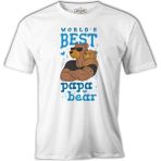 Lord T-Shirt World's Best Papa Bear Beyaz Erkek Tshirt - XL