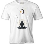 Lord T-Shirt Yoga - Rising To The Moon Beyaz Erkek Tshirt - XL