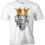 Lordd T-Shirt Aslan - The King Beyaz Erkek T-Shirt - 2XL