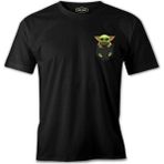 Lordd T-Shirt Baby Yoda - Pocket Siyah Erkek T-Shirt - XXXL