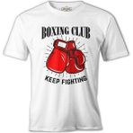 Lordd T-Shirt Boks Kulübü - Fight Beyaz Erkek T-Shirt