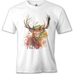 Lordd T-Shirt Geyik Forest Beyaz Erkek T-Shirt - 2XL