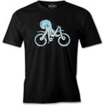 Lordd T-Shirt Hayvan - Ahtapot Bisiklet Siyah Erkek Tshirt - 2XL
