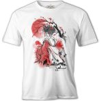 Lordd T-Shirt Japon Geisha - Ay Beyaz Erkek T-Shirt - 2XL