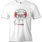 Lordd T-Shirt Köpek - Müzik Beyaz Erkek T-Shirt - XXXL