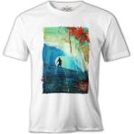 Lordd T-Shirt Summer - Surf ve Dalgalar Beyaz Erkek T-Shirt - XXXL
