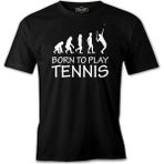 Lordd T-Shirt Tenis - Born To Play Siyah Erkek T-Shirt - 2XL