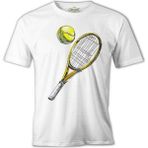Lordd T-Shirt Tenis - Raket Beyaz Erkek T-Shirt - XL