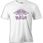 Lordd T-Shirt Yoga - Lotus Namaste Beyaz Erkek Tshirt - 2XL