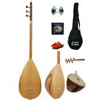 Lore Kısa Sap Bağlama Saz Maxi Set (Su Geçirmez Kılıf + Eğitim CD + Yedek Tel + Mızrap) Çift Ses Çıkışlı Yeni Başlayanlara Özel Profesyonel Set