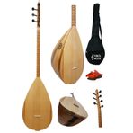 LORE Kısa Sap Bağlama Saz Mini Set Su Geçirmez Kılıf Mızrap Çift Ses Çıkışı Başlangıç Seti