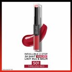 Loreal Paris Infaillible 2-Step 501 Timeless Red Kalıcı Likit Ruj ve Balm