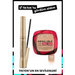 Loreal Paris Telescopic Gold Siyah Maskara + Infaillible 24H Fresh Wear 120 Vanilla Pudra Fondöten