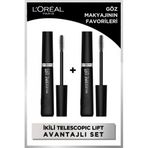 Loreal Paris Telescopic Lift Extra Black Maskara 9.9 ml x 2 Adet