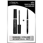 L'Oreal Paris Telescopic Lift Maskara & Infaillible Automatic Jel Göz Kalemi Yoğun Siyah - Göz Makyaj Seti