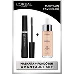 L'Oreal Paris Telescopic Lift Maskara & True Match Nude Fondöten Serum 0.5-2 Very Light - Makyajın Favorileri Seti