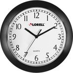 Lorell Duvar Saati Arap Rakamları, 23 cm, Beyaz Kadran/Siyah Çerçeve