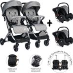 Lorelli New Fiorano Kabin Dolphin Grey Gri İkiz Bebek Arabası