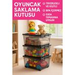 Loremp 90 Lt Saklama Kutusu Kilitli Tekerlekli 3 Adet Düzenleyici - Standart - Renkli Beyaz