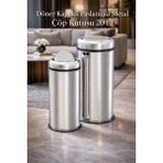 Loremp Döner Kapaklı Paslanmaz Çelik Çöp Kutusu 20 Lt | Metal Mutfak Banyo Ofis Çöp Kovası - 0,1 L - 001-Renkli