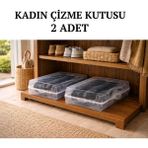Loremp Kadın Çizme Saklama Kutusu 2 Adet - Standart - Renkli Beyaz
