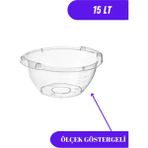 Loremp Şeffaf Badya Leğen Ölçek Göstergeli 15 Lt - Beyaz