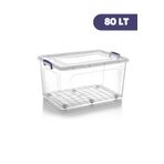 Loremp Tekerlekli Kilitli Saklama Kutusu 80 Litre Tekerlekli Saklama Kabı