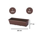 Loremp Uzun Balkon Saksısı Bahçe Saksısı Orta Boy Dikdörtgen Saksı 6 Litre 2 Adet 17x40