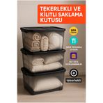 LOREMPBOX 90 LT Saklama Kutusu Kilitli Tekerlekli Büyük Boy Düzenleyici