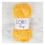 Loren 34063 RF075 Furry Hardal Sarısı El Örgü İpi