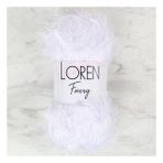 Loren 34067 RF118 Furry Beyaz El Örgü İpi