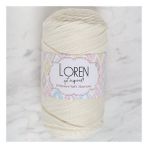 Loren LM003 34427 Polyester Soft Macrame Krem El Örgü İpi