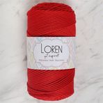 Loren Polyester Soft Macrame 34432 LM019 Kırmızı El Örgü İpi