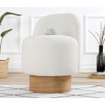 Lorence Home Monre Teddy Kürk Puf - Beyaz